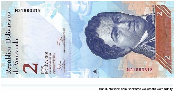 VENEZUELA 2 Bolivares
 Banknote
