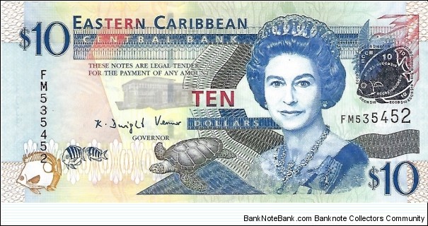 EAST CARIBBEAN 10 Dollars
 Banknote