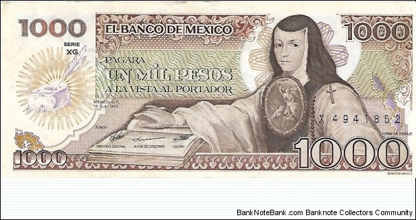 MEXICO 1,000 Pesos
 Banknote