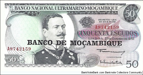 MOZAMBIQUE 50 Escudos
 Banknote