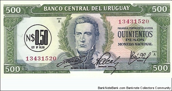 URUGUAY 1/2 New Peso Banknote