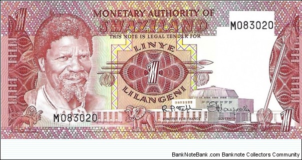 SWAZILAND 1 Lilangeni
1974 Banknote