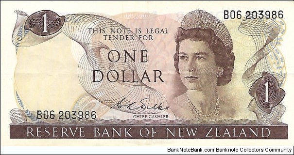 NEW ZEALAND 1 Dollar
1968 Banknote