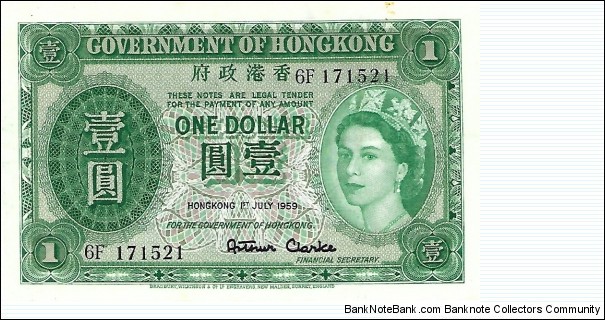 HONG KONG 1 Dollar Banknote