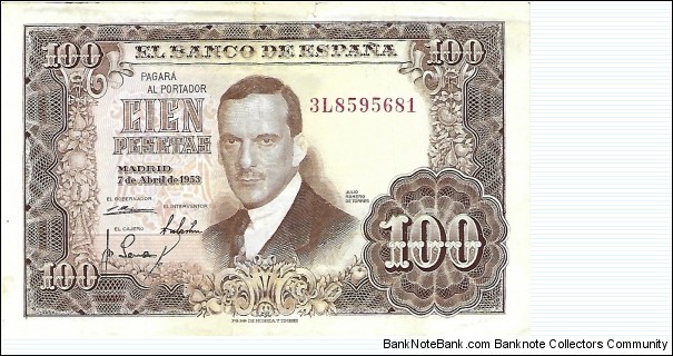 SPAIN 100 Pesetas Banknote