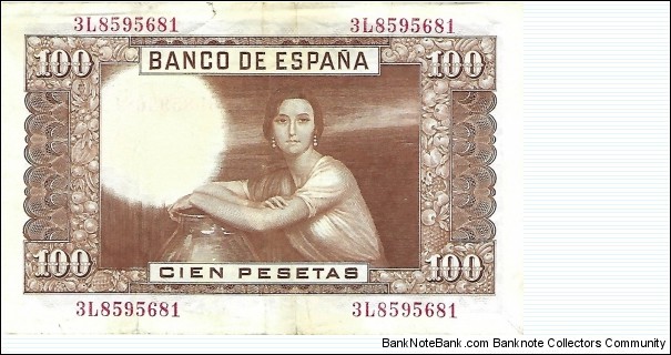 Banknote from Spain year 1953