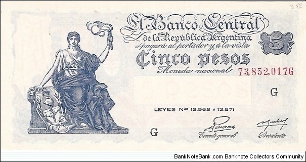 ARGENTINA 5 Pesos Banknote