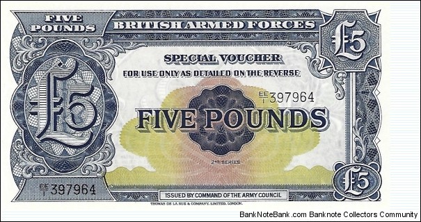UNITED KINGDOM 5 Pounds
(Military Special Voucher) Banknote