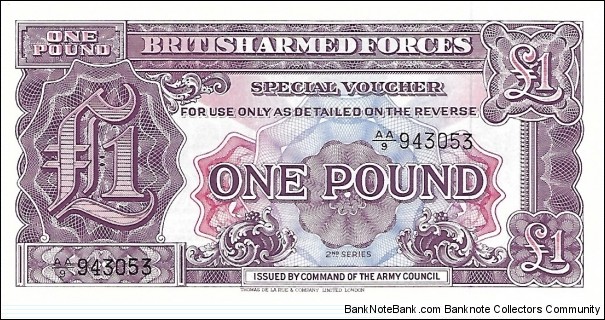 UNITED KINGDOM 1 Pound
(Military Special Voucher) Banknote