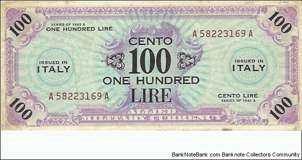 ITALY 100 Lire (Allied Occupation) Banknote