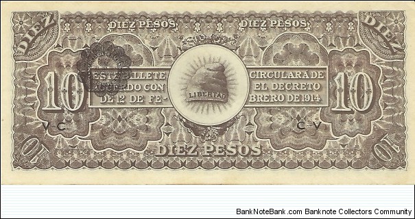 Banknote from Mexico year 1914