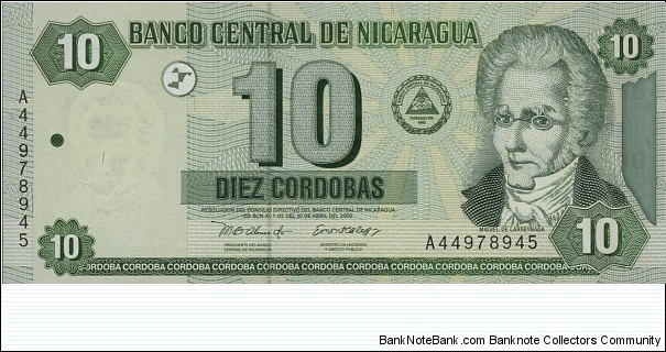 10 Cordobas Banknote