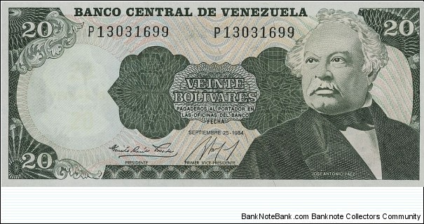 20 Bolivares Banknote