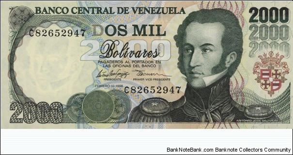 2000 Bolivares Banknote