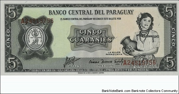 5 Guaranies Banknote