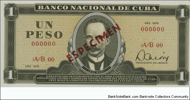 1 Peso - ESPECIMEN Banknote