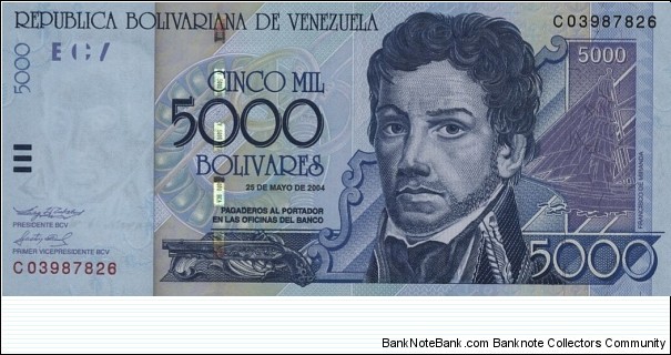 5000 Bolivares Banknote