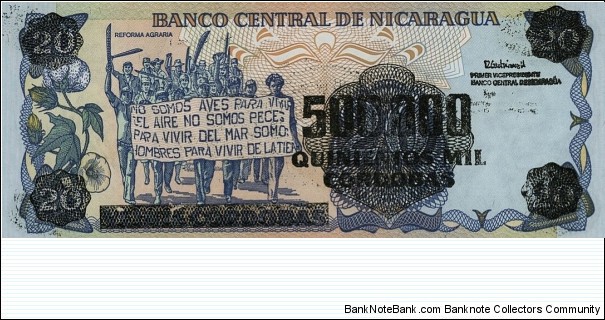 Banknote from Nicaragua year 1985