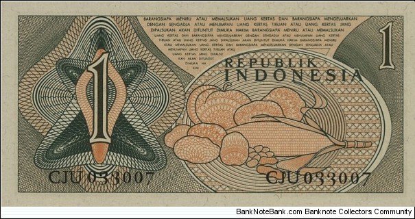 Banknote from Indonesia year 1961