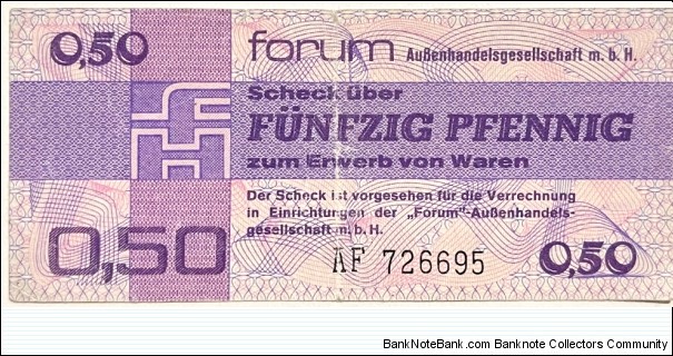 50 Pfennigs (Foreign Exchange Certificate / East Germany 1979) Banknote