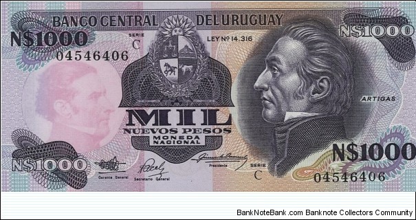 1000 Nuevos Pesos Banknote