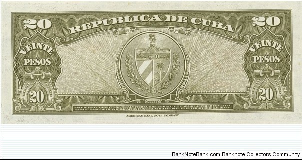 Banknote from Cuba year 1958