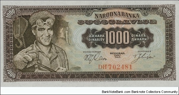 1000 Dinara Banknote