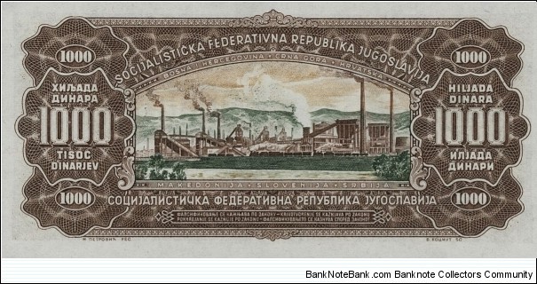 Banknote from Yugoslavia year 1963