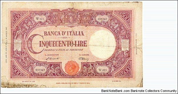 500 Lire Banknote