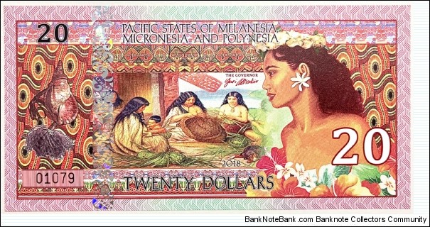 20 Dollars (Pacific States of Melanesia, Micronesia and Polynesia/ Private Issue) Banknote