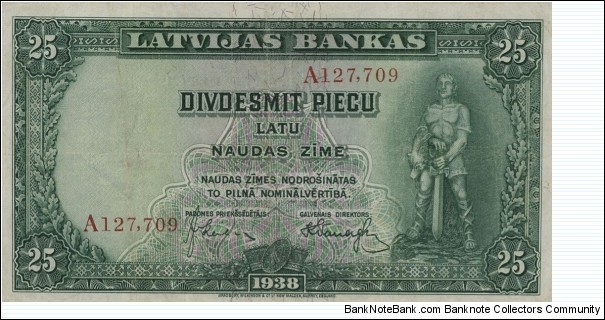 25 Latu Banknote