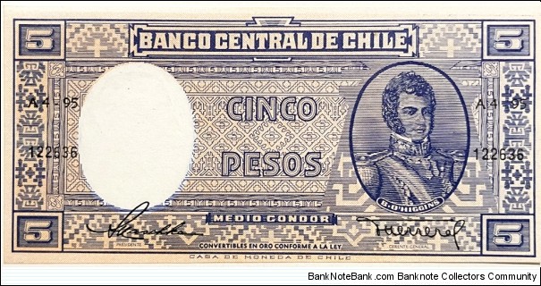 5 Pesos / 1/2 Condor Banknote