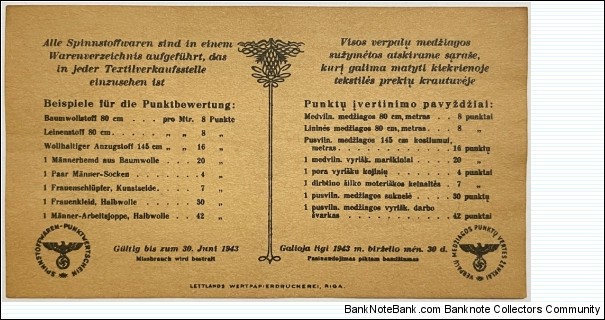 Banknote from Lithuania year 1943