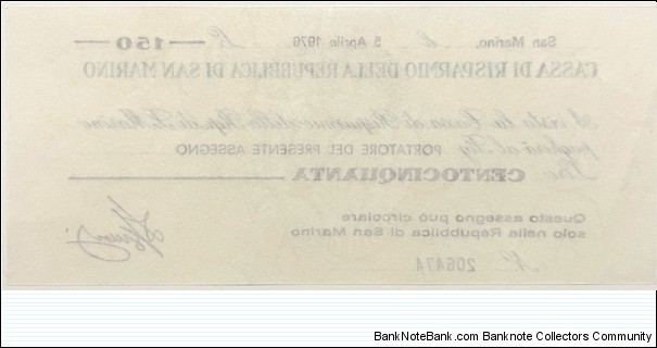 Banknote from San Marino year 1976