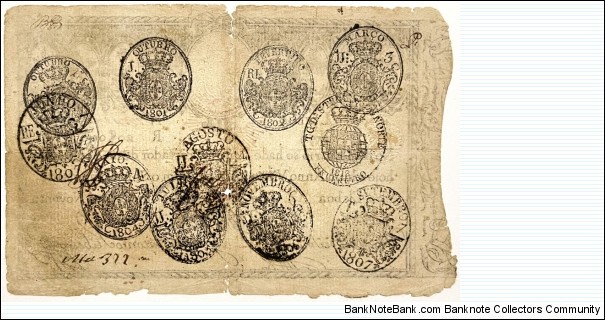 Banknote from Portugal year 1799