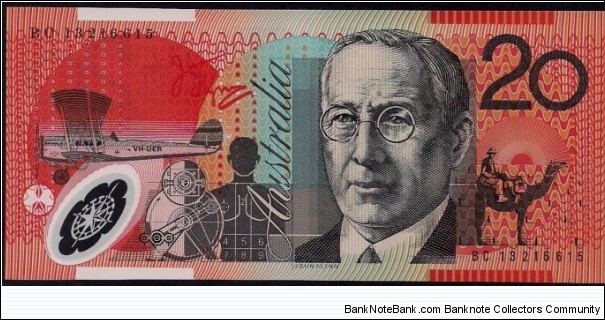 $20 General Prefix Polymer. Design used 1994 thru 2013 Banknote