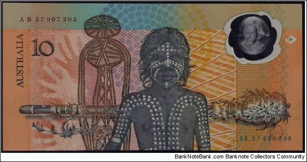 $10 AB57, Last Prefix (R310bL) Bicentenary Issue, Worlds first Plastic/Polymer banknote put into general circulation. Banknote