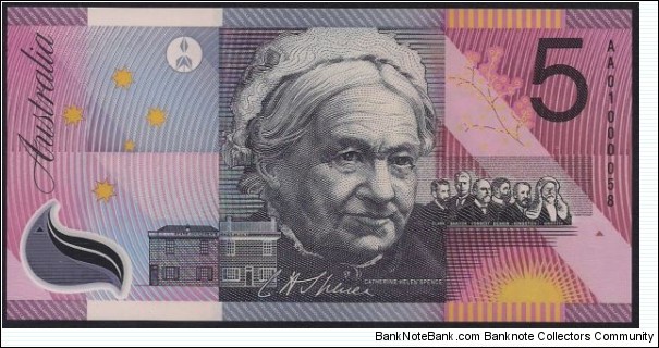 $5 Centenary of Federation commemorative note, First Prefix, Low serial number Banknote