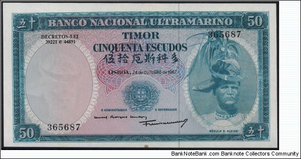 East Timor (Timor Leste) 50 Escudos  Banknote