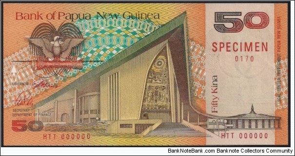 50 Kina Specimen note Banknote