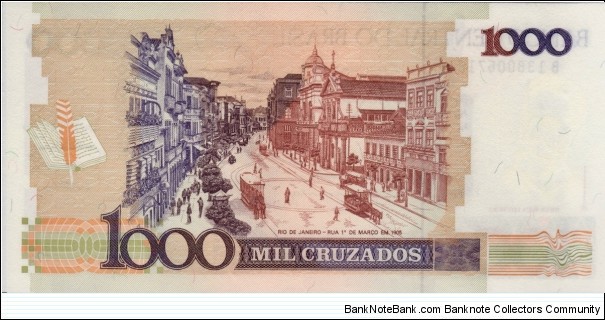 Banknote from Brazil year 1989