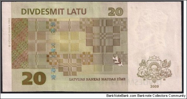 Banknote from Latvia year 2009