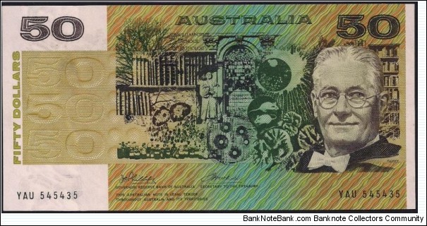 $50 Last prefix. First year of issue of decimal $50 Banknote