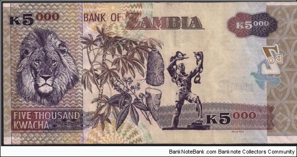 Banknote from Zambia year 2010