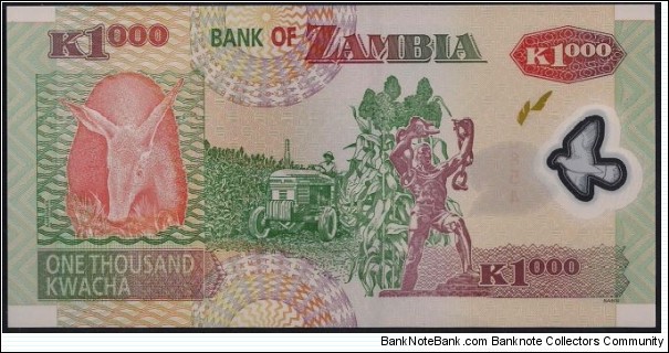 Banknote from Zambia year 2009