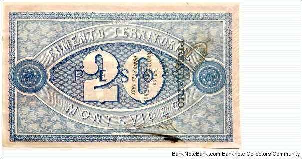 Banknote from Uruguay year 1868