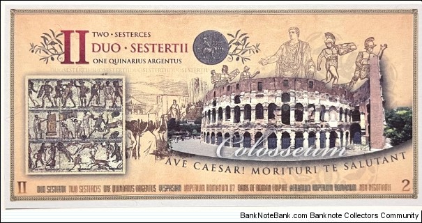 Banknote from Roman Empire year 2007