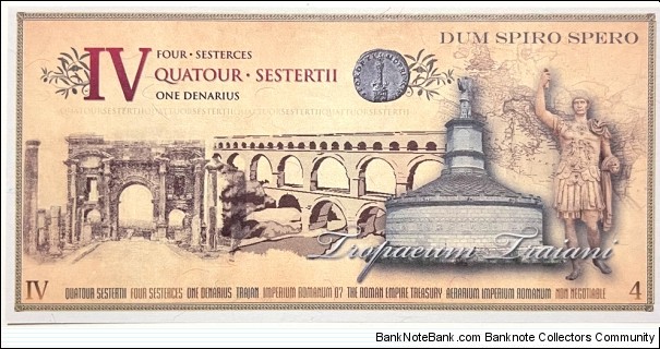 Banknote from Roman Empire year 2007