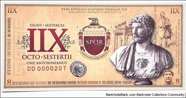 8 Sesterces / 1 Antoninianus (Private Issue) Banknote