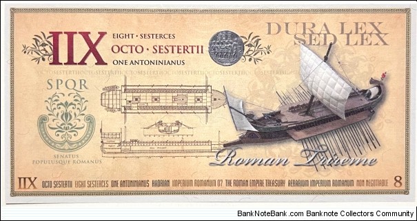 Banknote from Roman Empire year 2007